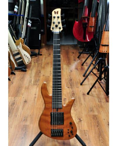 Fodera Emperor Std Special Doctorbass Edition Ebony Board 6 string 17.5mm spacing-Figured Redwood top