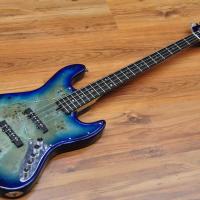 Bacchus Universe Series Jazz Bass Burl Top Blueburst Active
