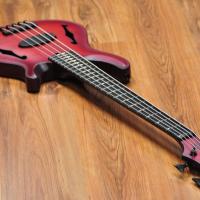 Mensinger Joker Bass 5p Hollowbody 2 Tone Redburst Transparent